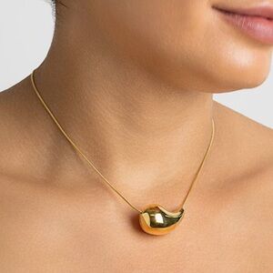 Adornia 14K Gold-Plated Sculptural Teardrop Pendant Necklace 15+2”